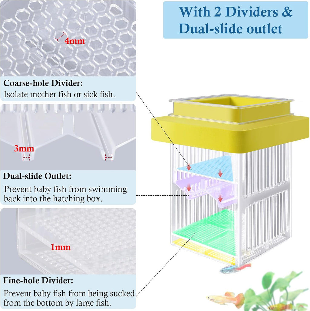 Floating Aquarium Breeding Box with Hatchery Box and Isolation Box