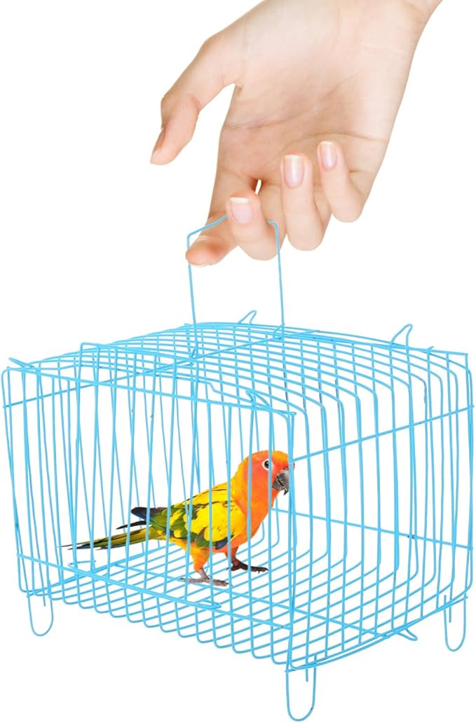 Kisangel Metal Bird Travel Cage Small Bird Cage Portable Carrier Storage s - Image 6