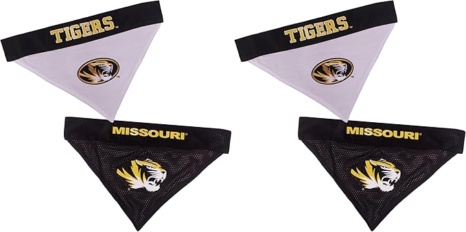 Pets First Collegiate Pet Accessories, Reversible Bandana, Missouri Tigers by PETSFIRST