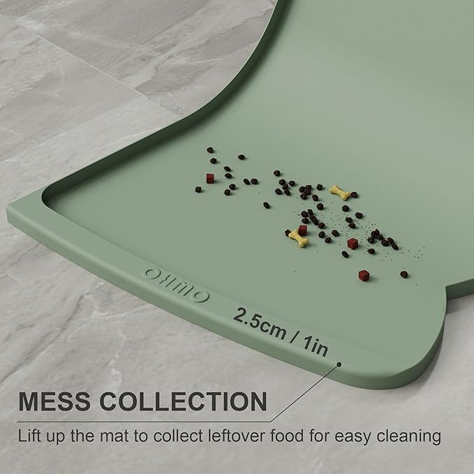 OHMO Dog Food Mat w/Residue Collection Pocket Silicone Pet Feeding Mat - Image 3