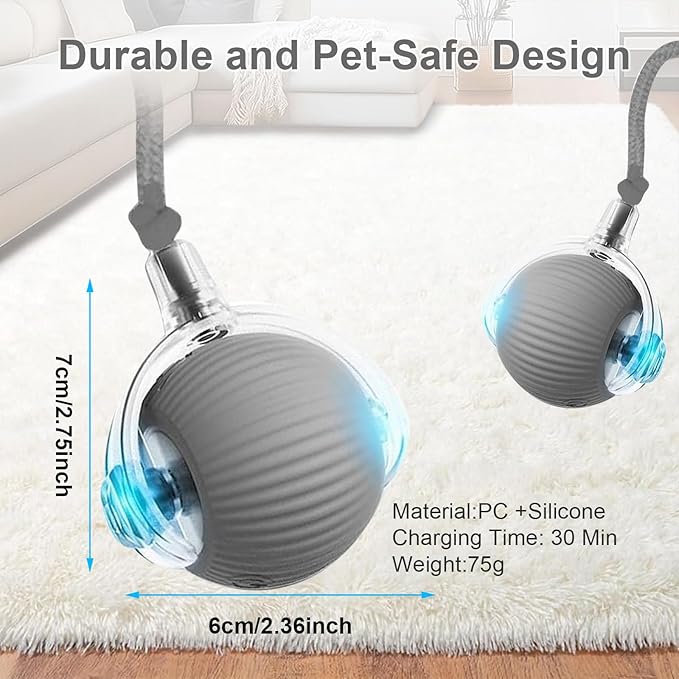 Interactive Cat Toy, 2025 New Interactive Rolling CatsToy Balls 360° Smart - Image 6