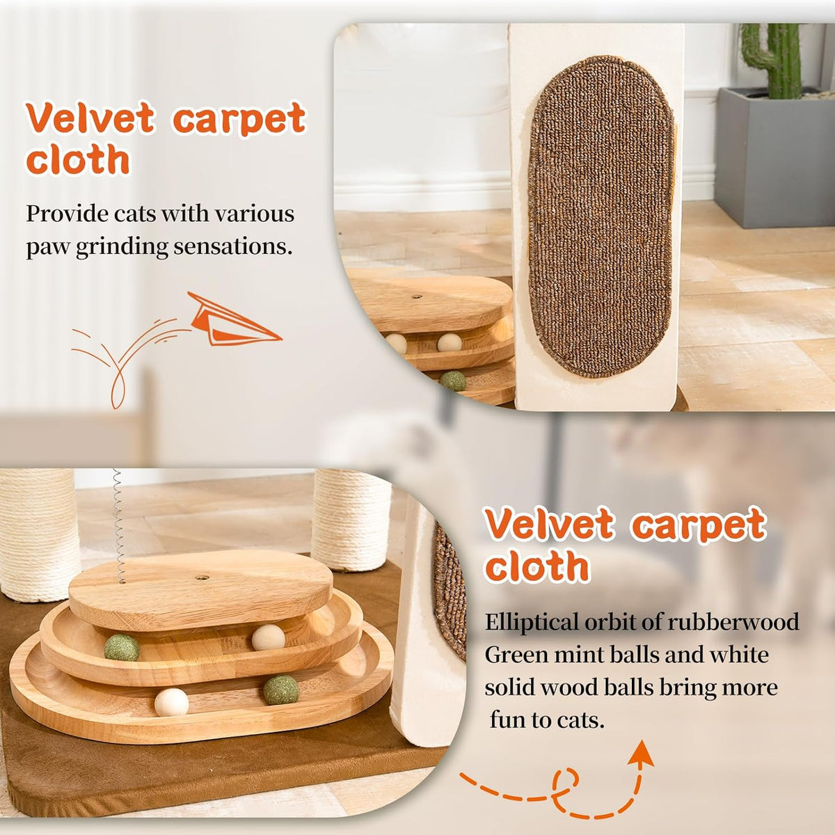 Modern Cat Tree for Indoor Cats, 30 in Cat Tower with Basket Bed
