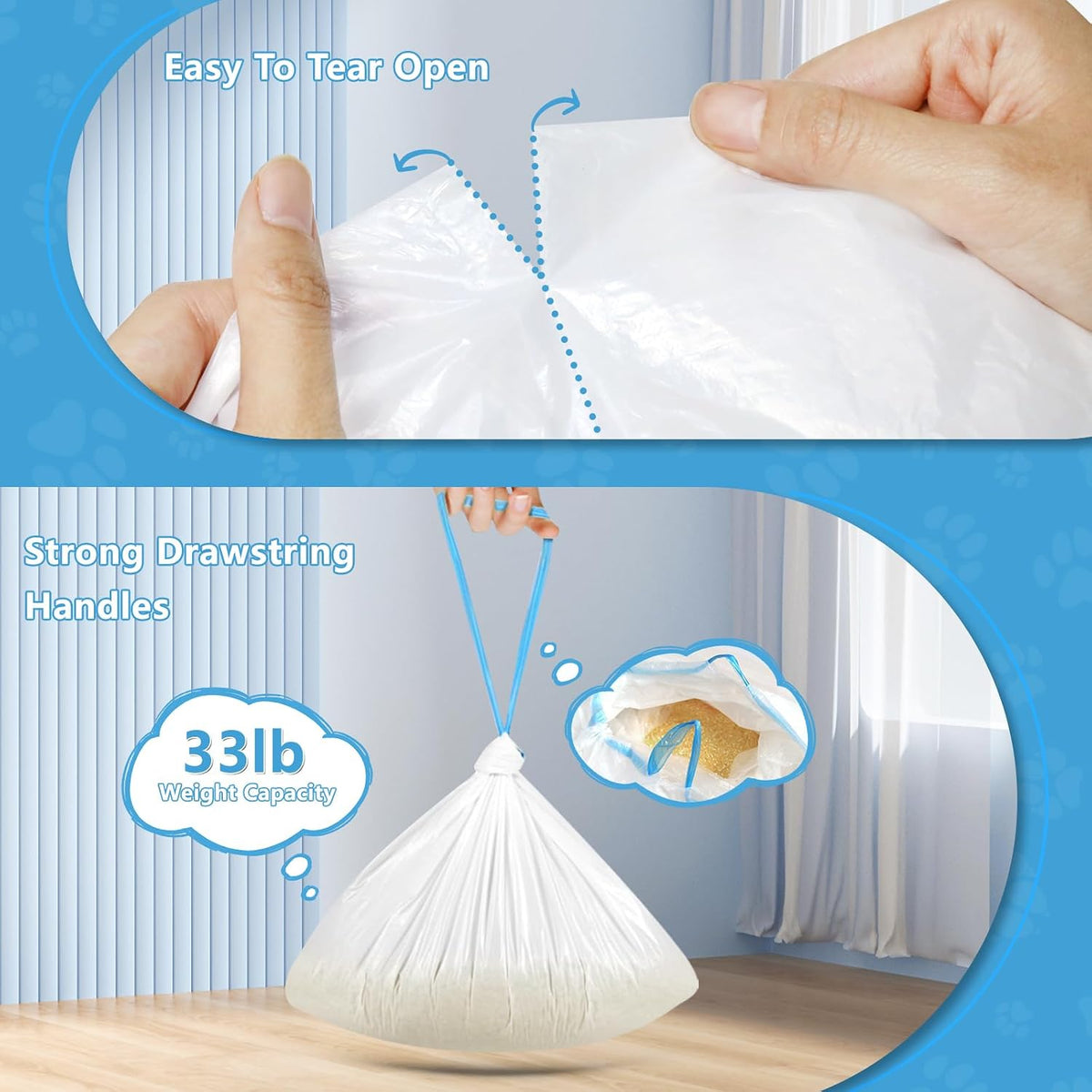 Kitcanis 120count Cat Litter Box Liner Automatic Litter Box for Cat Polyethylene Compatible with MeoWant MW-SC01/MW-SC02 1.5 Mil Heavy Disposable Scent Free 22lb Load, 17.7 x 19.68 in