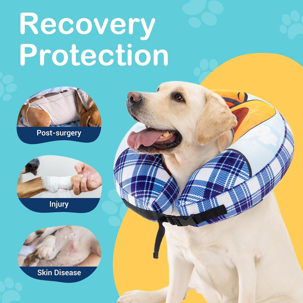 Avont Inflatable Cowboy Dog Cone Collar, Soft Recovery E-Collar