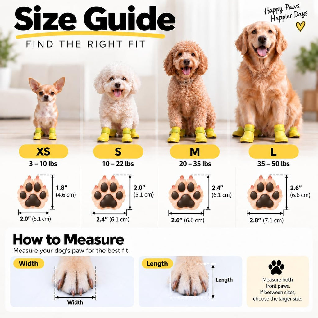 Ultra Soft Water & Dirt Resistant Dog Boots (Plus One Free) by Quality Life Hack, Color Yellow, Size Large