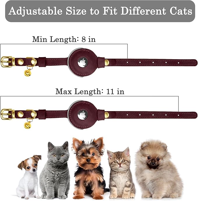 OOPSDOGGY Reflective Leather AirTag Cat Collar - Image 3