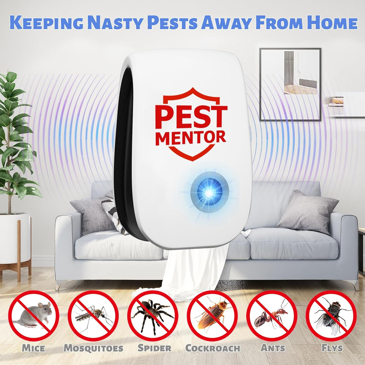 Ultrasonic Pest Repellent 10 Pack, Indoor Mouse Repeller Plug in, Electronic Pest Control for Mice, Roaches, Spiders, Ants & Mosquitoes, Whole House Protection for Home Office Warehouse
