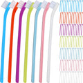Tioncy 100 Pcs Small Dog Toothbrush Bulk Pack Long Handle Pet Toothbrushes with Soft Bristles, Dental Care Teeth Cleaning Kit for Small Breed Dogs, Cats, and Puppies (7 Colors)