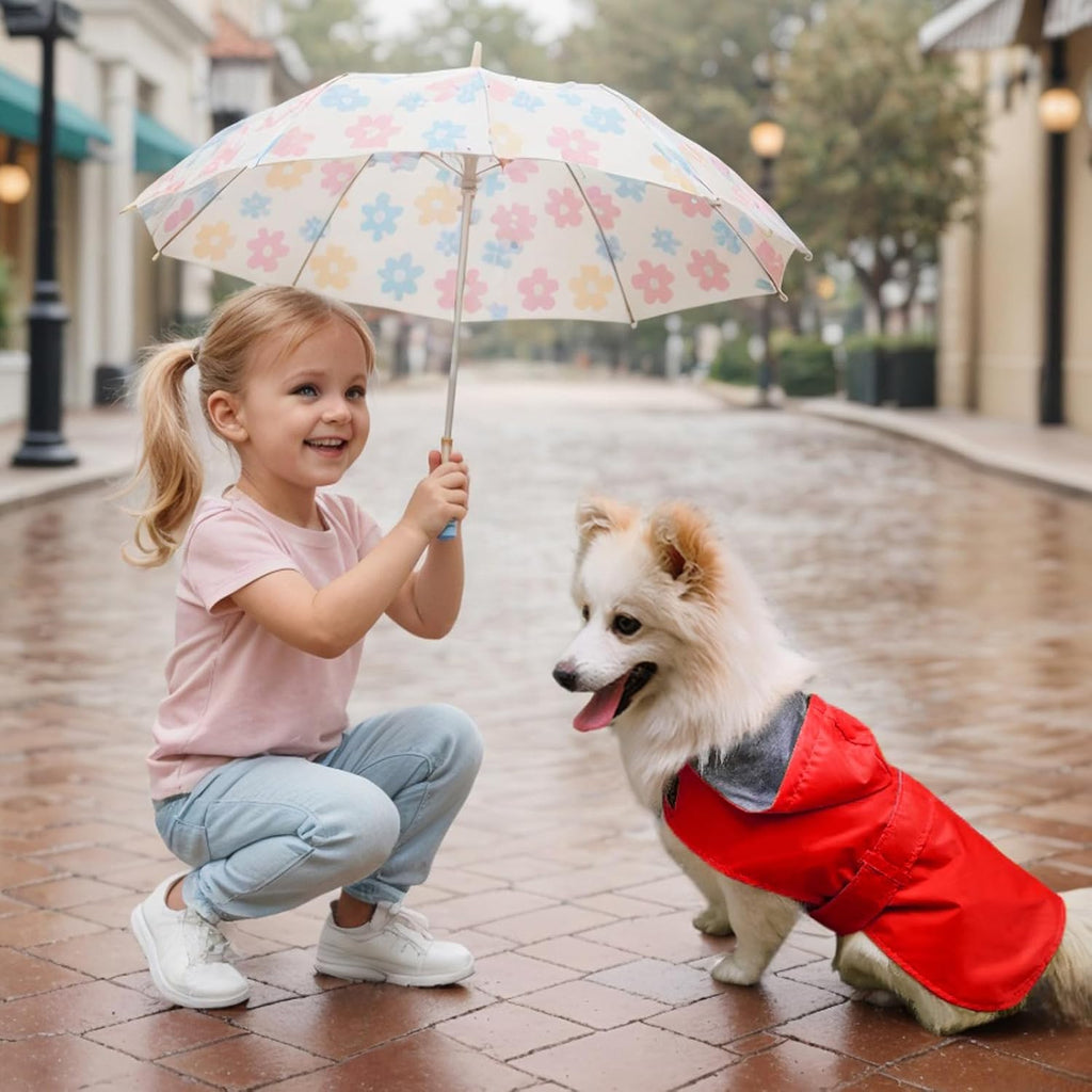 Dog Raincoat Dog Rain Jacket Waterproof Pet Rain Suit Double-Layered Poncho Hooded Warm Lining Leash Hole Adjustable for Medium Dogs,Red,XXXL,Back Length 17-21.5 inches