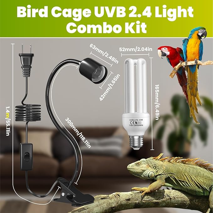 GlowUp Bird Cage Lighting Combo Kit, Clip Lamp - Image 6