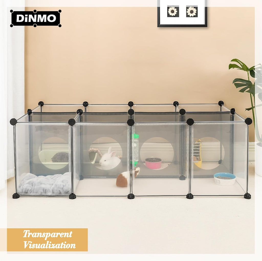 DINMO 18 Panels Bunny Playpen, Game Holes Design, 61.4 x 25.4 x 16.4 inches