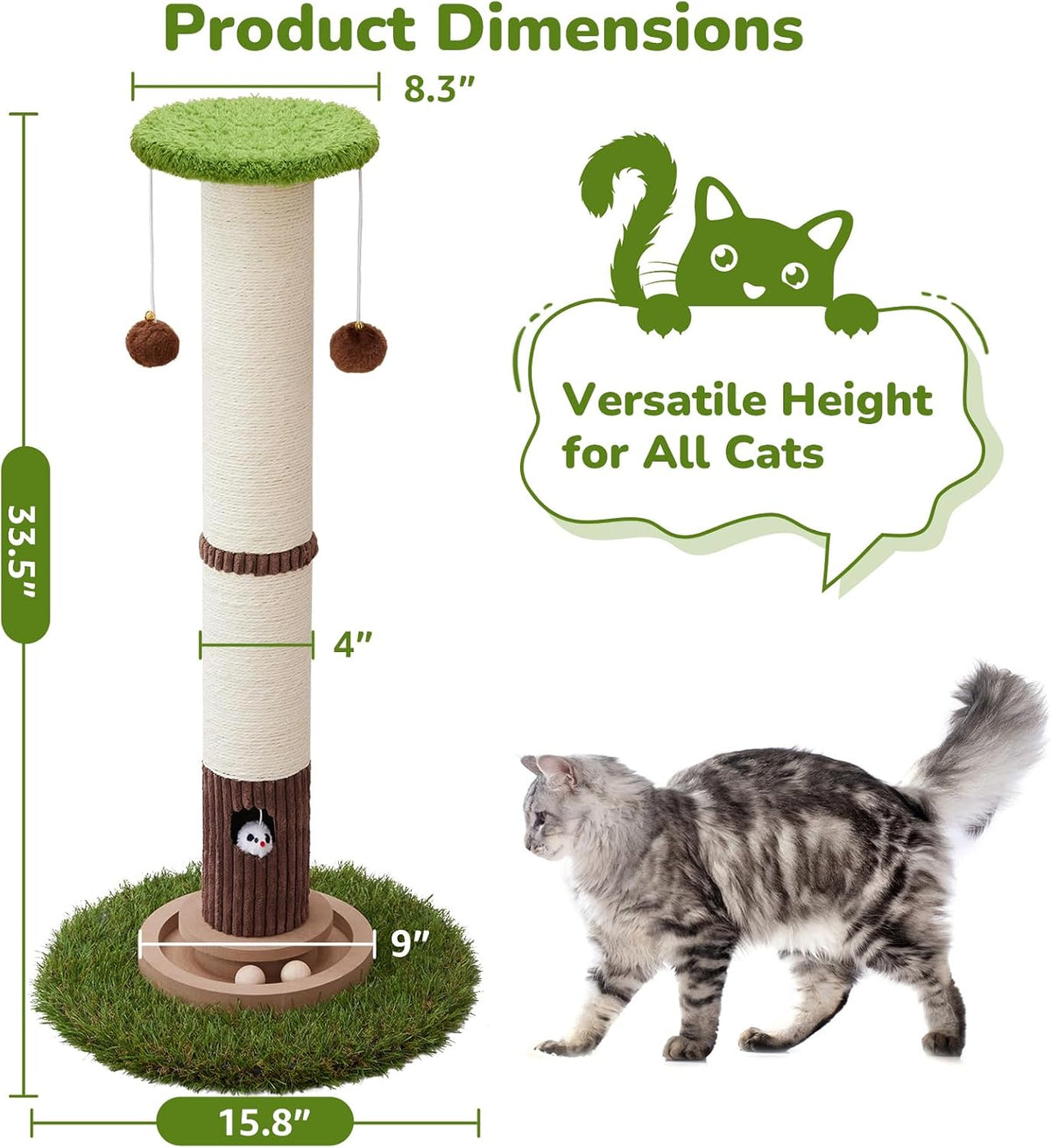 34" Tall Cat Scratching Posts,Heavy Duty and Thicker Cat Scratcher