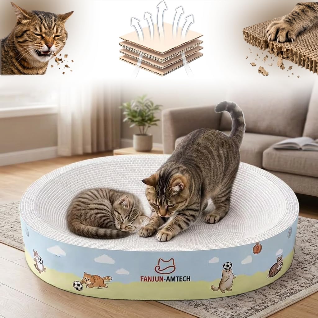 Cardboard Cat Scratcher Bed for Indoor Cat,Extra Large Cat Scratching Board