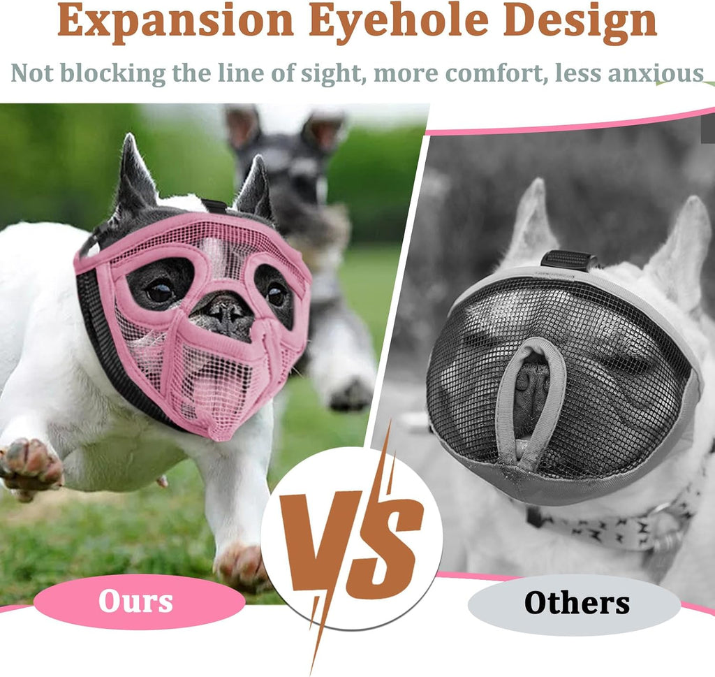 Mayerzon Mesh Short Snout Dog Muzzle with Anti-Eating Design for Frenchie