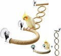Bird Window Perch with Climbing Rings and Suction Cups for Parrots