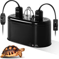 REPTI ZOO Dual Reptile Light Fixture with Dimming, Deep Dome Reptile Heat Lamp Fixture, UVB Light Dual Fixture Lamp Cap for Reptile Terrarium Tank