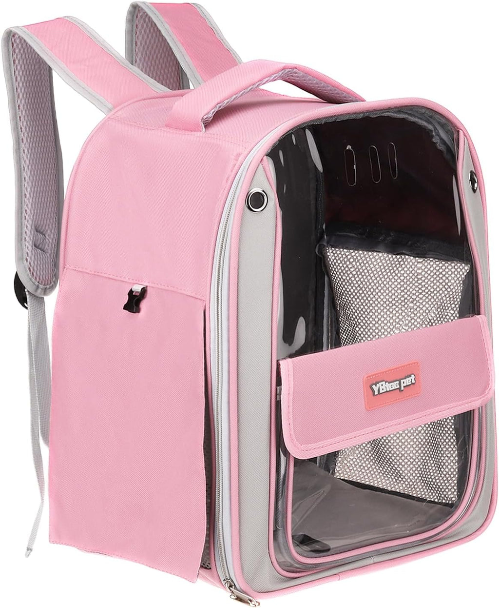 Pet Backpack Carrier, Portable and Ventilated, Oxford Cloth, Dogs Cats and Small Animals Travel Bag 13", (Gray, 1 Pcs), Intended for Hiking/Camping/Traveling