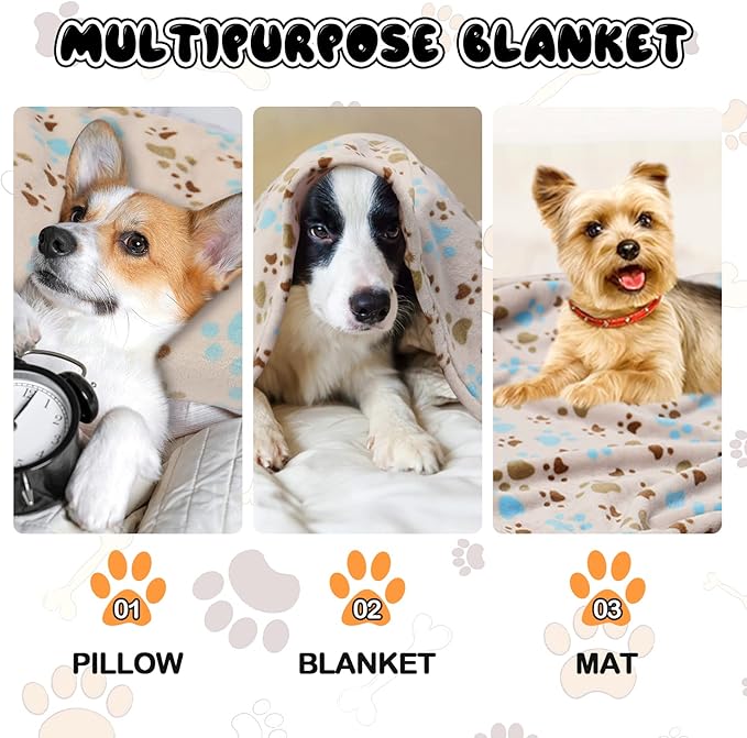 Rezutan Dog Blanket for Large Dogs, Upgraded 3 Pack Dog Cat Flannel Blankets - Image 8