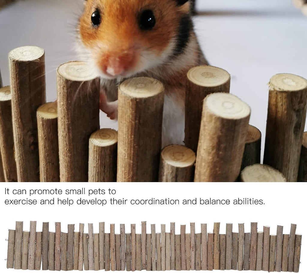 Flexible Hamster Wooden Bridge, 11.8In Fence for Cage Accessories