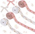 4 Rolls Floral Horse Theme Ribbons, 20 Yards Craft Ribbons for Wreath Hair Bow Wrapping Gifts Packing, Western Grosgrain Ribbons Birthday Wedding Gender Reveal Party Home Accessory Decor