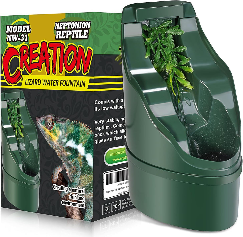 Reptile Chameleon Cantina Drinking Fountain Water dripper Comes with Feeding Tongs and Frosted Tweezer for Lizard Turtle Snake Spider Frog Gecko, Come with an Extra Pump for Replacement