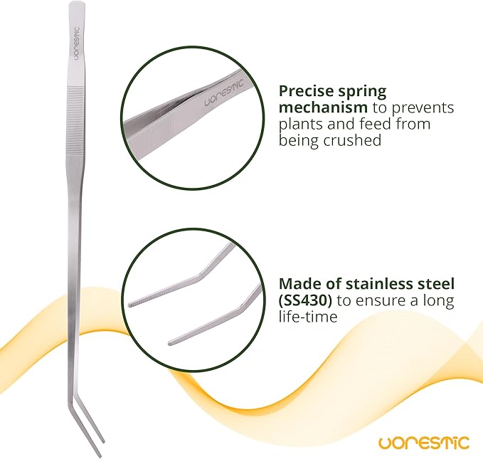 VORESTIC Straight and Curved Aquarium Tweezers Set 18 Inch, Stainless Steel - Image 4