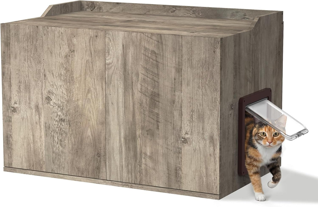 31.5" Cat Litter Box Enclosure Furniture with Door