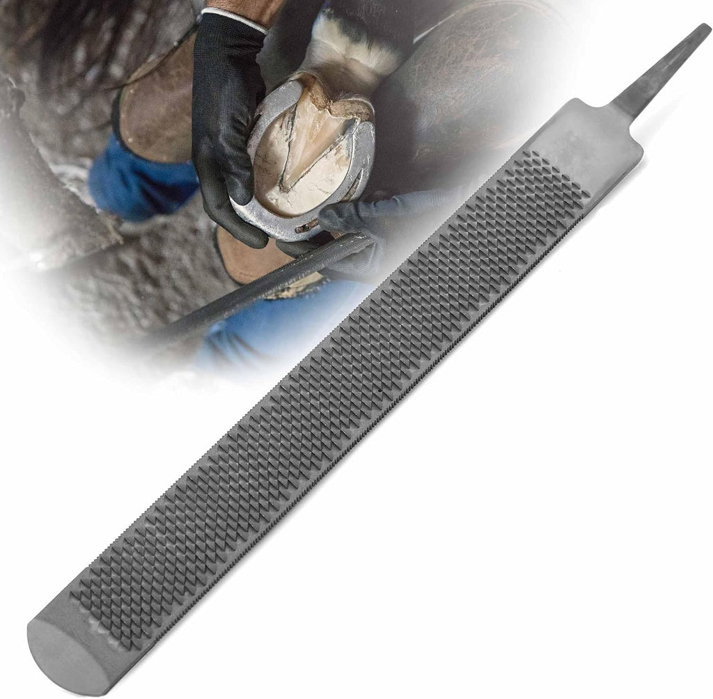 Jeffers Livestock Mini Hoof Rasp for Goats, Sheep, Pony, Mini Horses, Foals – 14" Ergonomic Steel Hoof Trimming Tool with 6 Teeth per Row – One Hand Use, Compact Farrier Hand Rasp