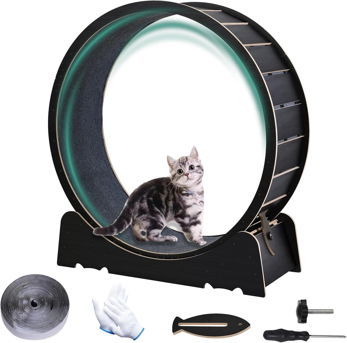 Large Cat Exercise Wheel 40 Inch Treadmill Exerciser for Indoor Cats Love Kitty Running Toy Walking Training for Fitness Weight Loss Device Suitable for Most Cats Physical Exercise Activity