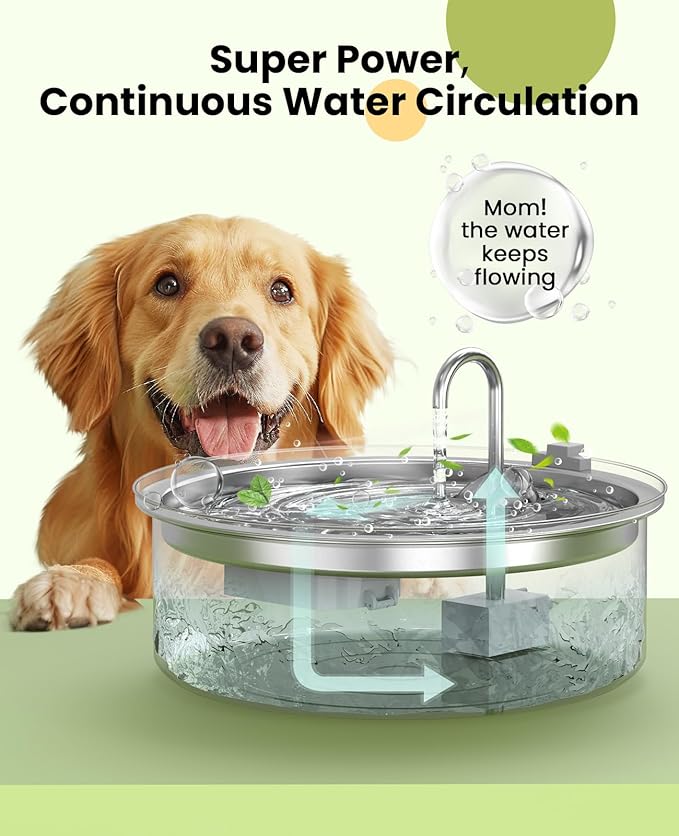 oneisall Dog Water Fountain for Large Dogs, 7L/230oz/1.8G Stainless Steel Dog - Image 4