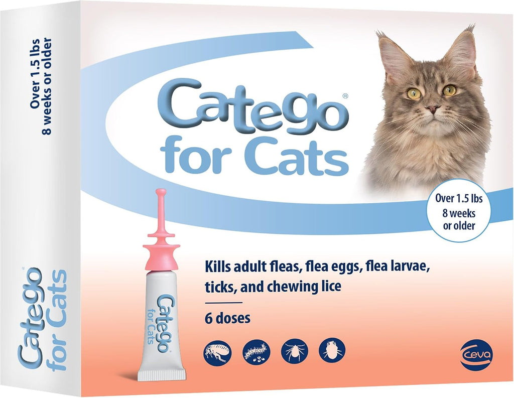 Catego Flea and Tick Prevention for Cats - Over 1.5 lbs, 3 Month Supply