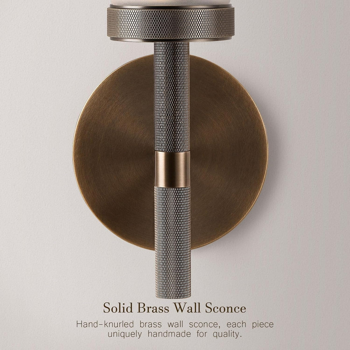 20" Knurled Aged Brass Bathroom Wall Sconces,Hardwired Vanity Lights