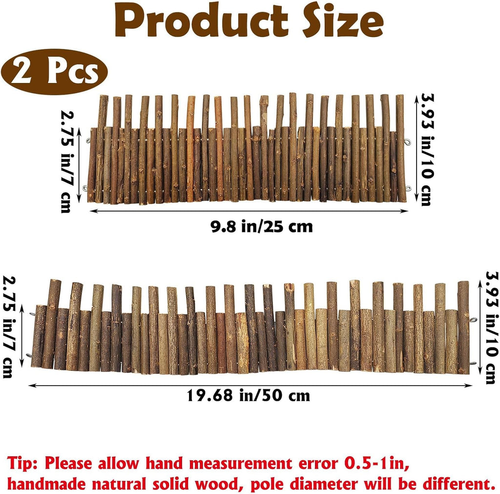 PINVNBY Bendy Hamster Climbing Ladder Bridge Long Natural Wooden Rat Fence