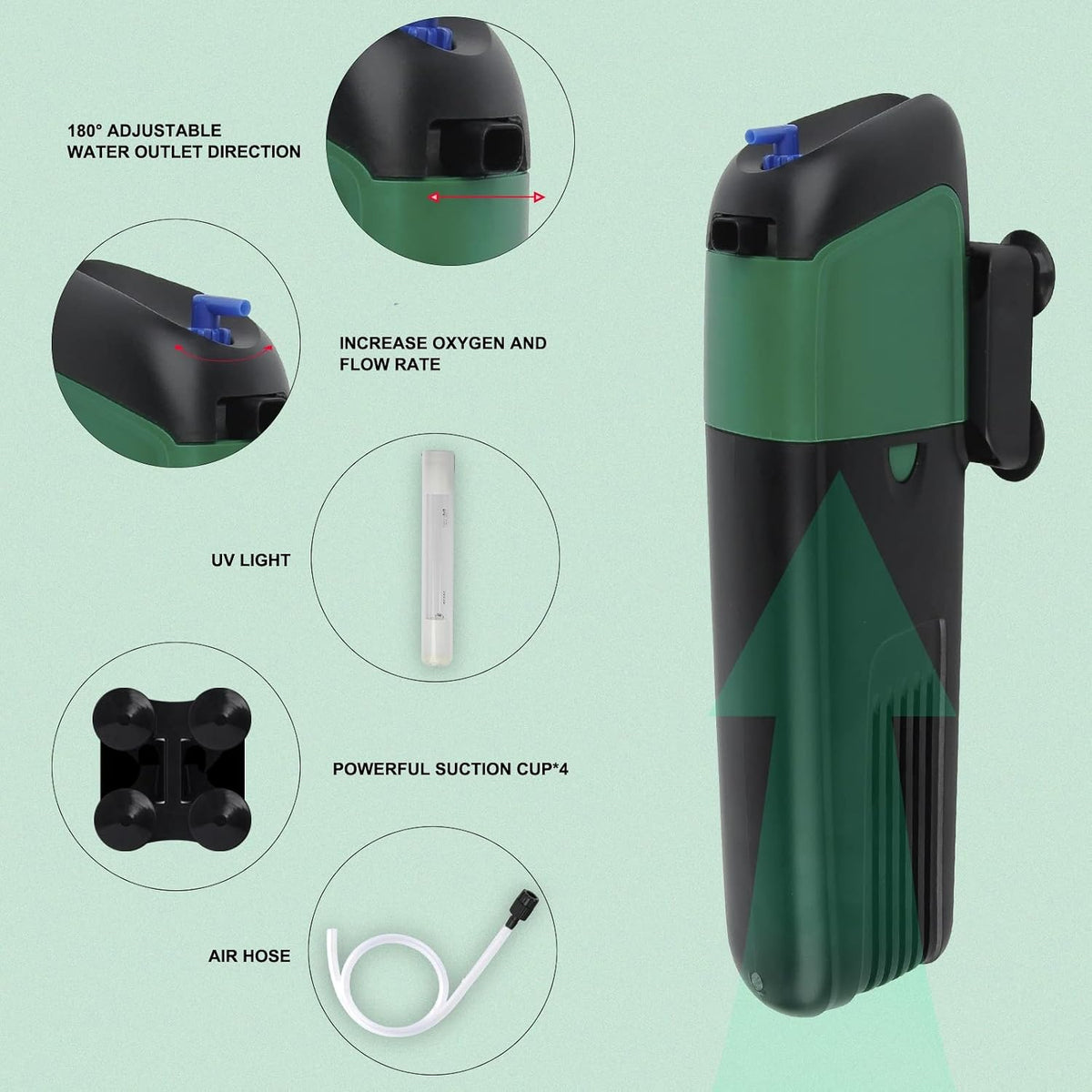 FREESEA Aquarium Power Filter Pump: Oxygen Increase