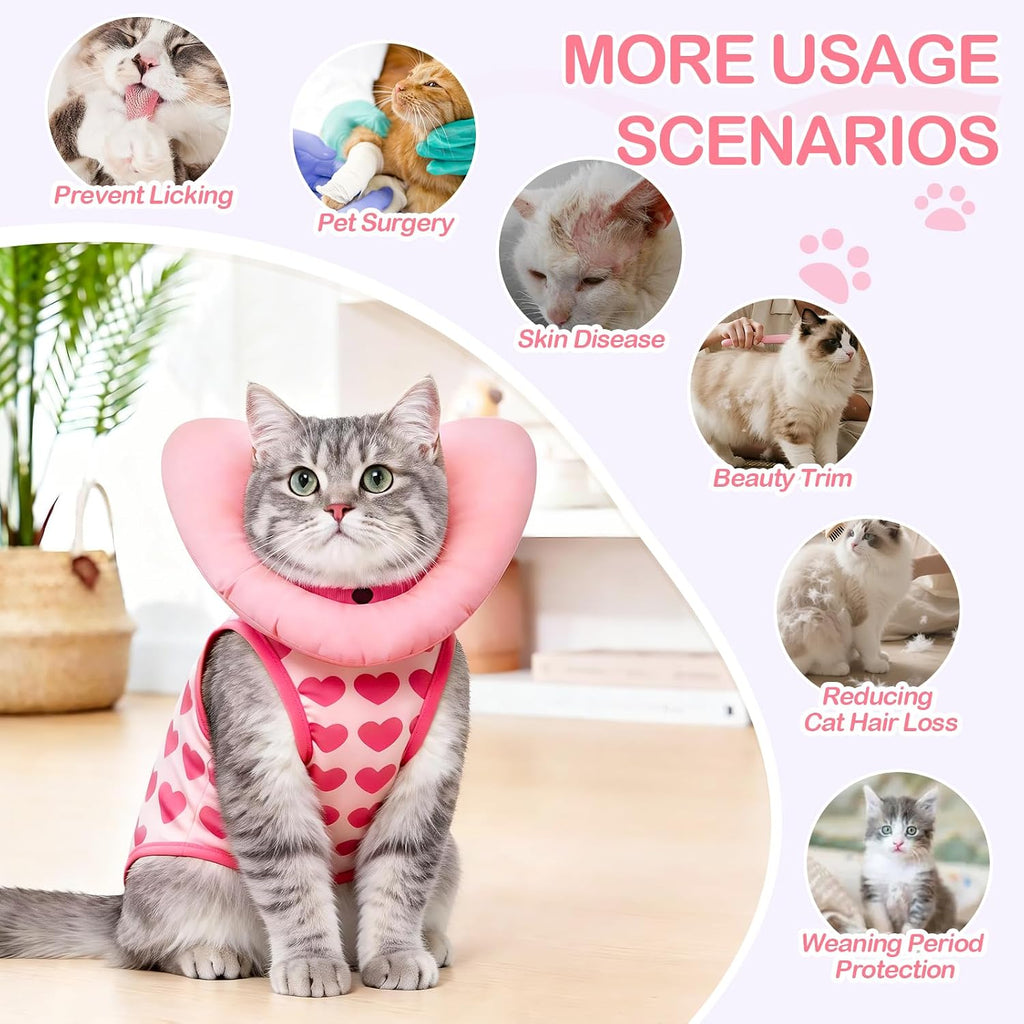 EMUST Soft Cat Surgical Wear After Surgery, Recovery Suit for Small Dogs