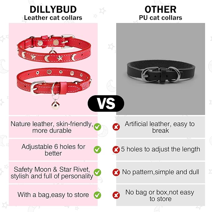 Leather Cat Collars for Boy Girl Cats - Image 6