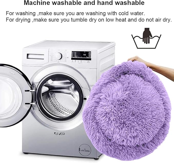 Dog Bed for Small Medium Large Dogs, 20 inch Calming Dogs Bed, Washable-Round - Image 3