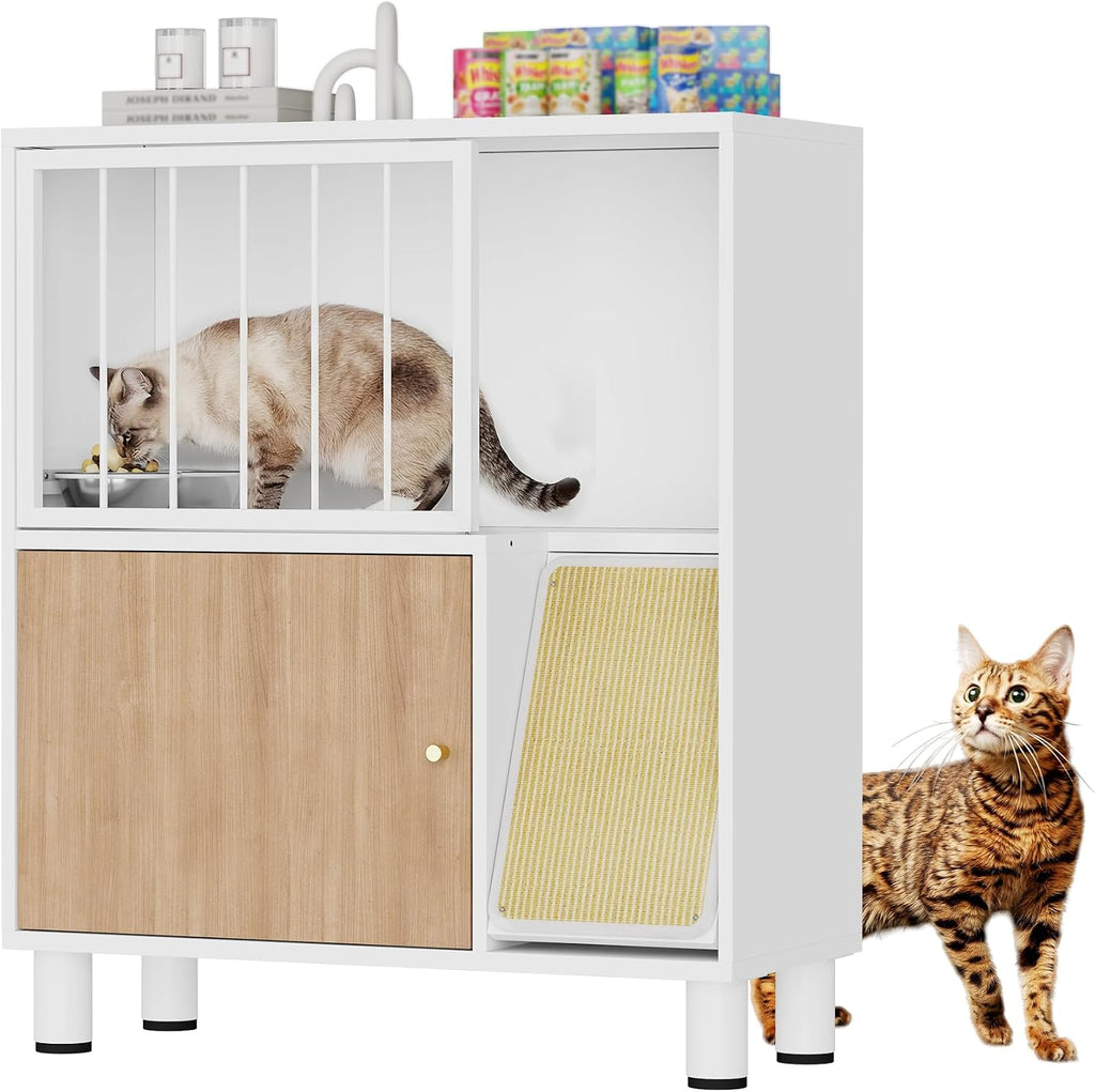 Metal Cat Feeding Station, Dog Proof Cat Feeding Station, Pet Food Storage