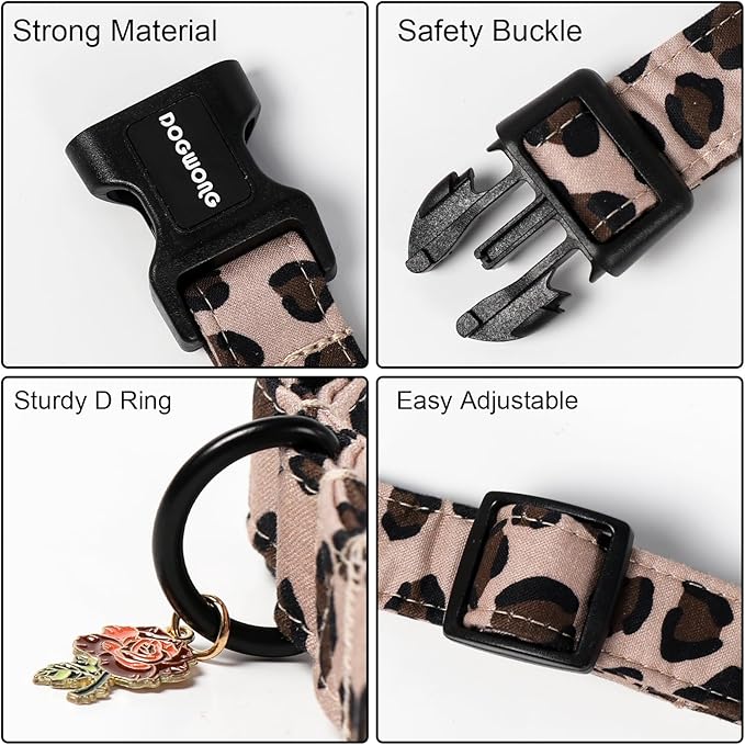 DOGWONG Fall Leopard Dog Collar- Cute Classic Animal Dog Collars Adjustable - Image 3