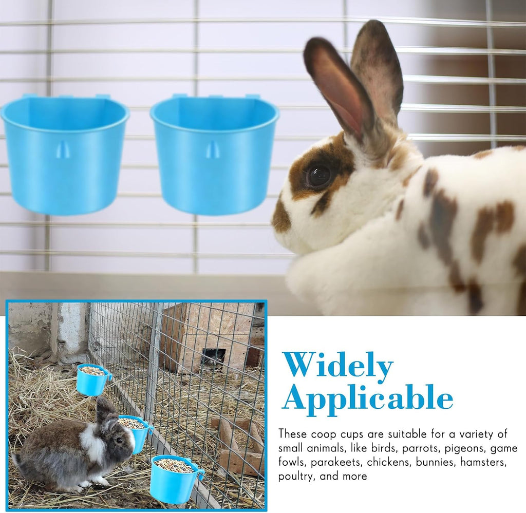 Sumind 60 Pcs Cage Cups Chicken Feeders Chicken Waterer, Light Blue