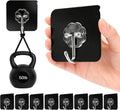 DDMY Heavy Duty Adhesive Hooks for Hanging 50lb(Max) Black Wall Hooks with Strong Sticky,No Damage Removable Hook Waterproof & Reusable for Bathroom, Kitchen, Shower, Outdoor Decor -8 Pack