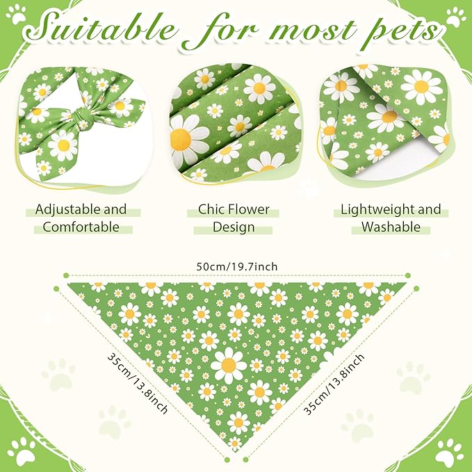 Weewooday 50 Pcs Spring Dog Bandanas Bulk - Image 3