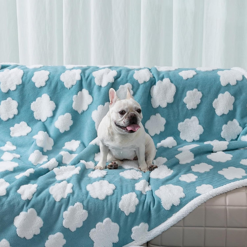 Waterproof Pet Blanket,Dog Bed Covers Small Throw for Puppy Cats Stylish Jacquard Pets Couch Sofa Furniture Protection Washable Reversible Covers (Red Wave,XS)