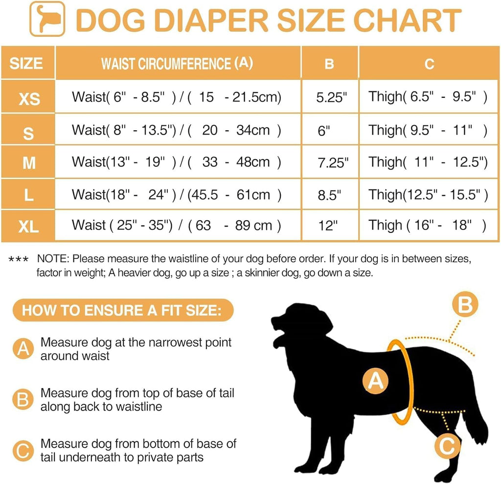 Avont 3 Pack Washable Female Dog Diaper with Suspender - M