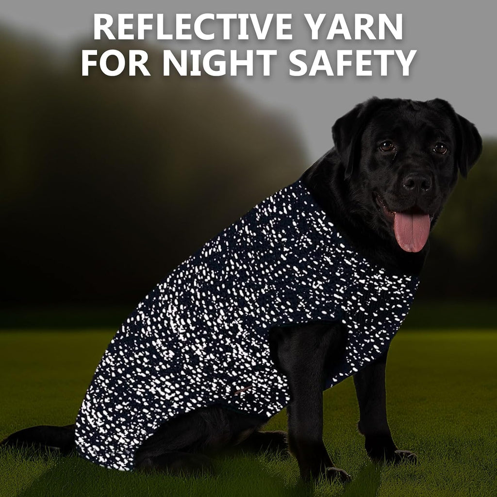 KYEESE Reflective Yarn Dog Sweater for Small Medium Dog Thick Knit Pullover