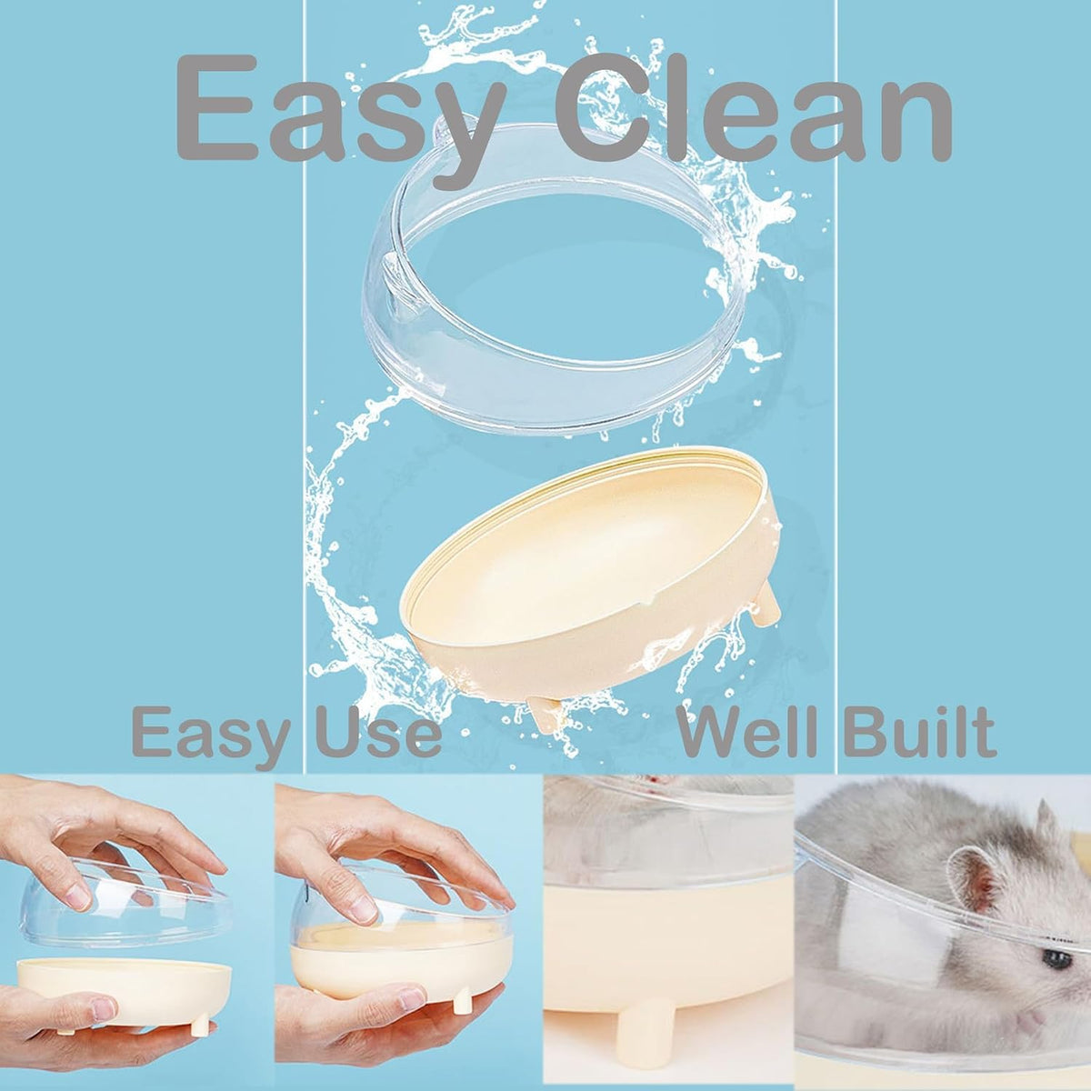 Meow&Woof Hamster Sand Bath Container, Large Sandbox Toilet Gerbil Batheoom, Hamster Sand, 2.2lbs Chinchilla Dust Bath, 100% Natural Sands