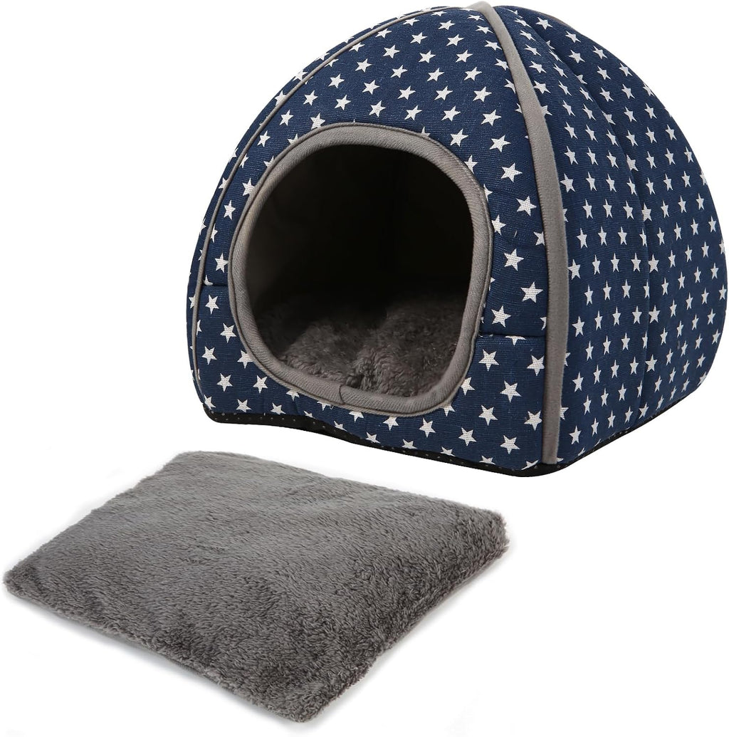 Cozy Guinea Pig Hideout Bed Soft Fleece Material Removable Cushion Washable and Dryer Friendly Perfect Cage Accessories for Rabbits Hamsters Hedgehogs