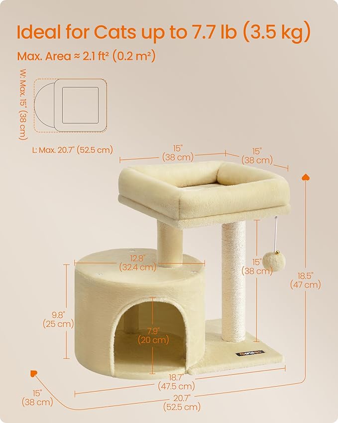 Feandrea Cat Tree, Small Cat Tower - Image 5