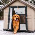 Dog Door Flap, Insulated Windproof Magnetic Replacement Pet Door Cover with Clear Window & Weighted Bottom Bar,for Dog Houses, Cat Houses, and Other Pet Shelters,2 Sizes (23.6 * 27.6)