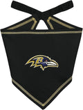 Pets First NFL Baltimore Ravens TIE Bandana, Size Large/X-Large. Dog Bandana by PETSFIRST